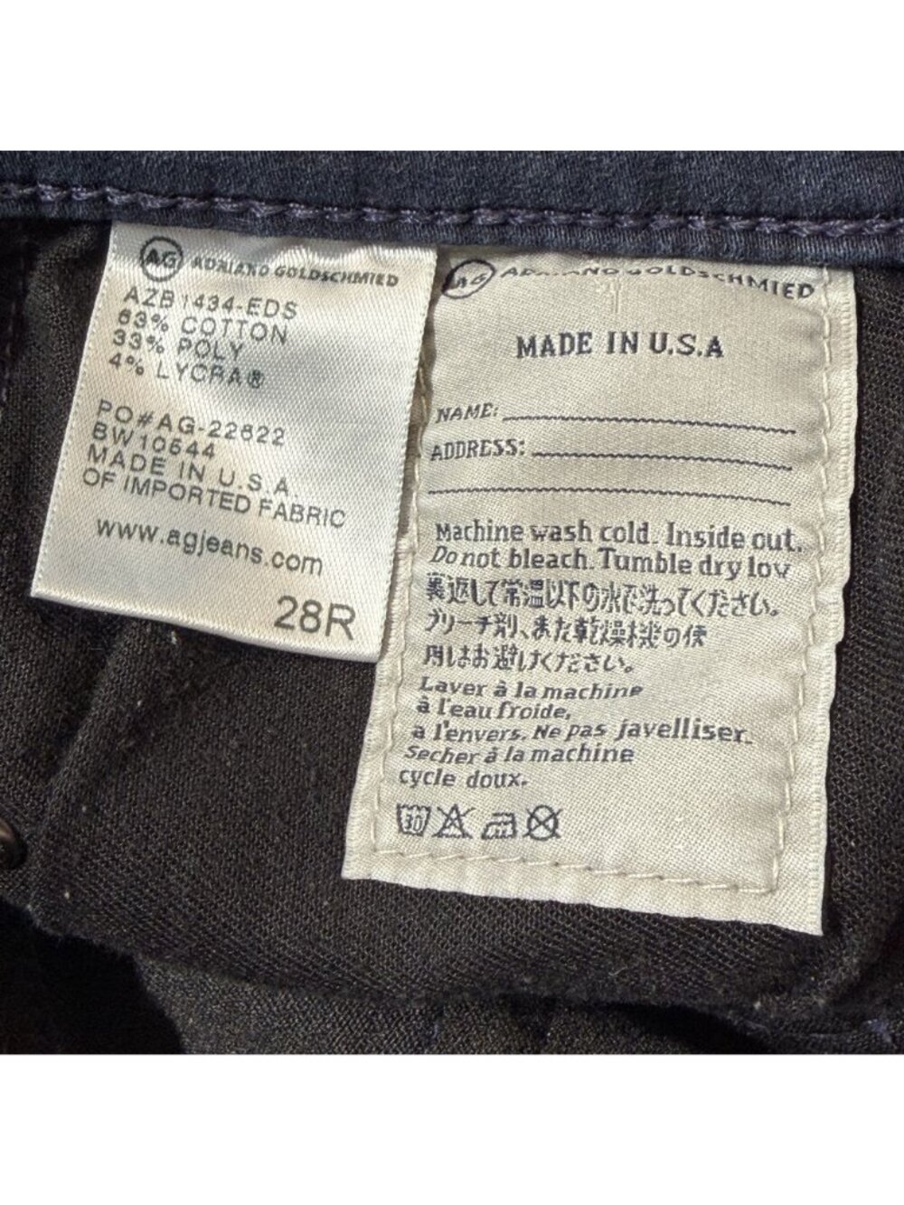 AG Adriano Goldschmied Prima Mid Rise Cigarette Skinny Jeans 28R Dark Wash USA - Picture 8 of 12